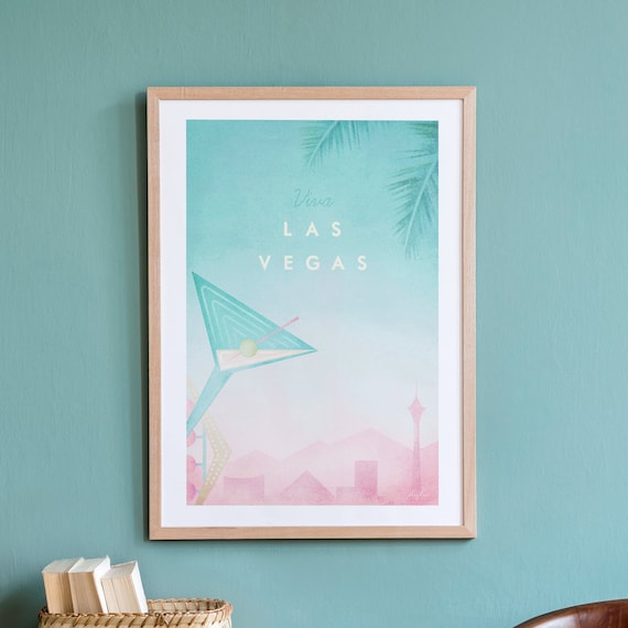 Las Vegas Vintage Retro Travel Poster, Minimalist Style