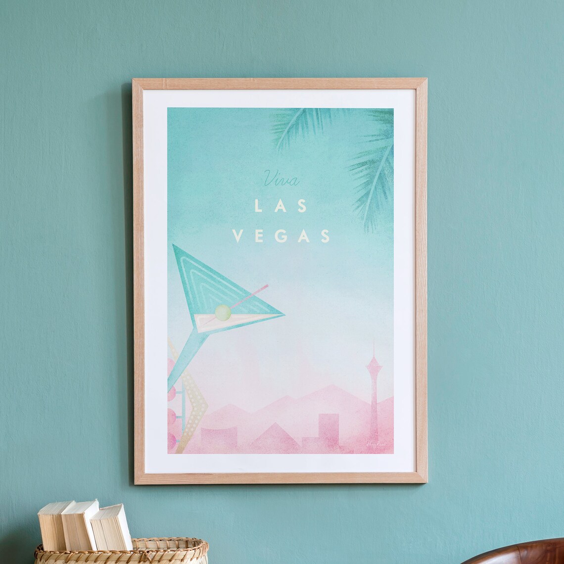 Las Vegas Vintage Retro Travel Poster, Minimalist Style