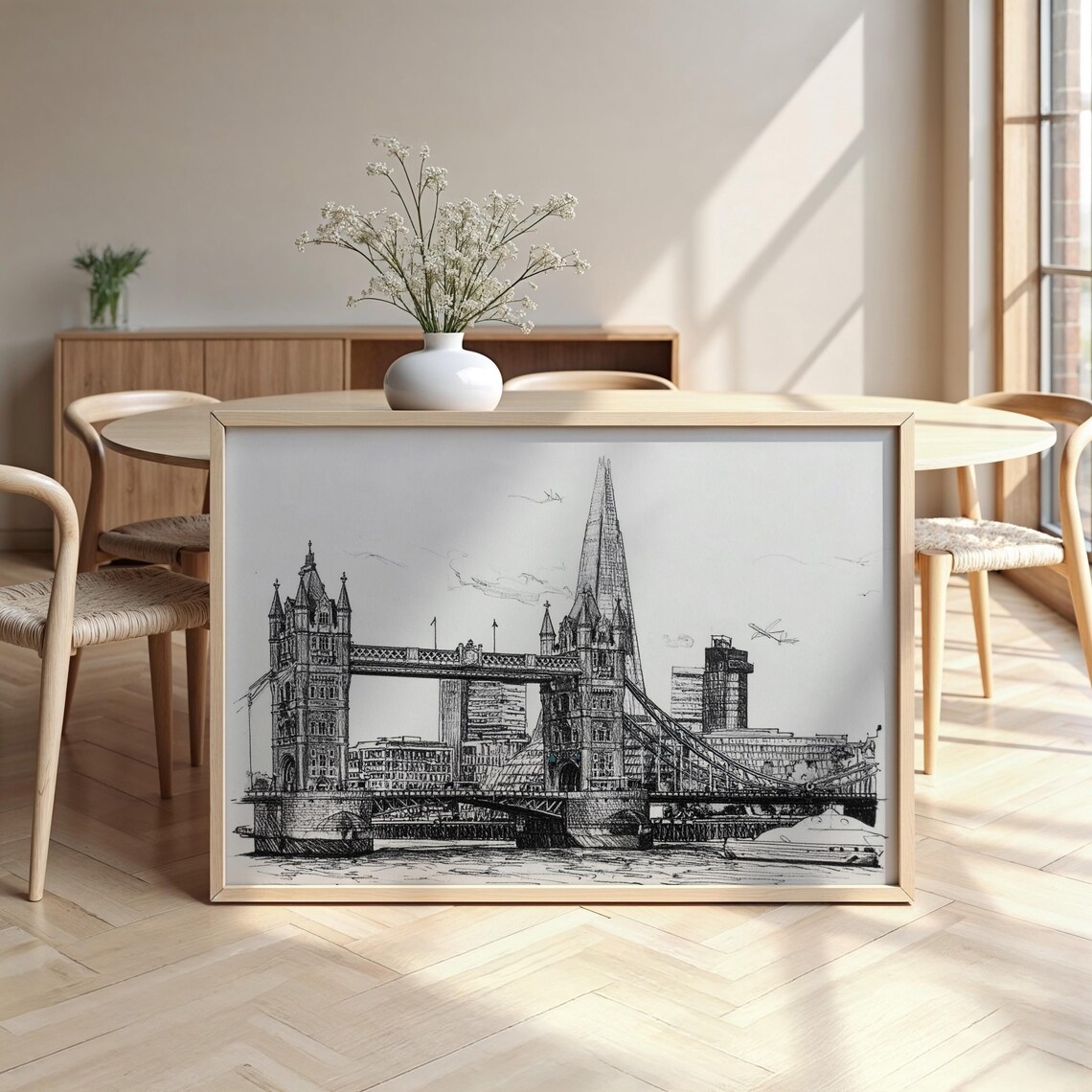 London Cityscape Framed Poster Luxurious Design Ready To Hang Art