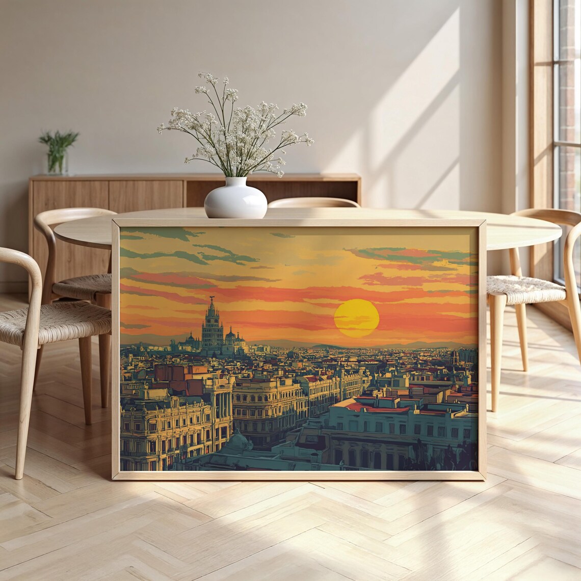 Madrid Cityscape Framed Poster Luxurious Design Ready To Hang Art