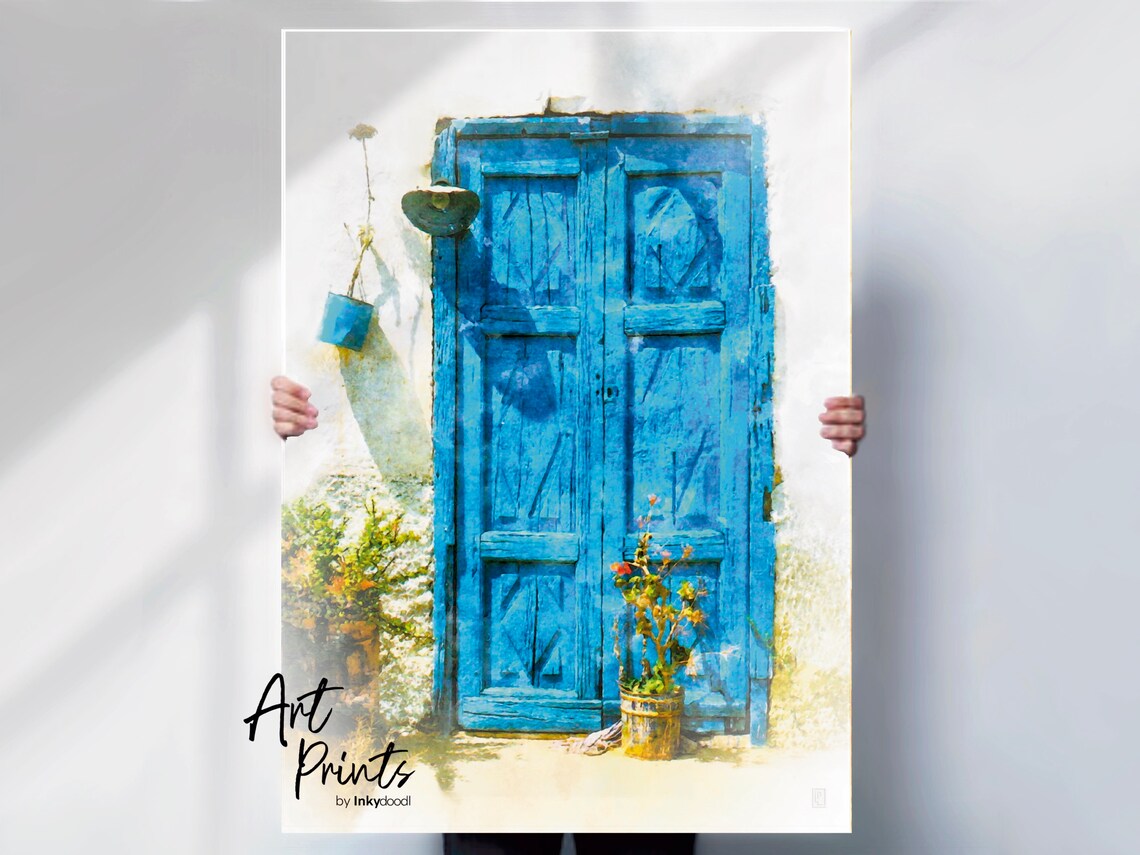 Mediterranean Door, Abstract Modern Art Print
