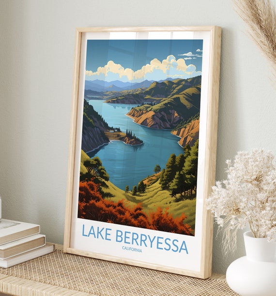 Lake Berryessa Print No 5 Lake Berryessa Wall Art Lake Berryessa Art Print Artwork Traveler Gift California Lake Berryessa Poster