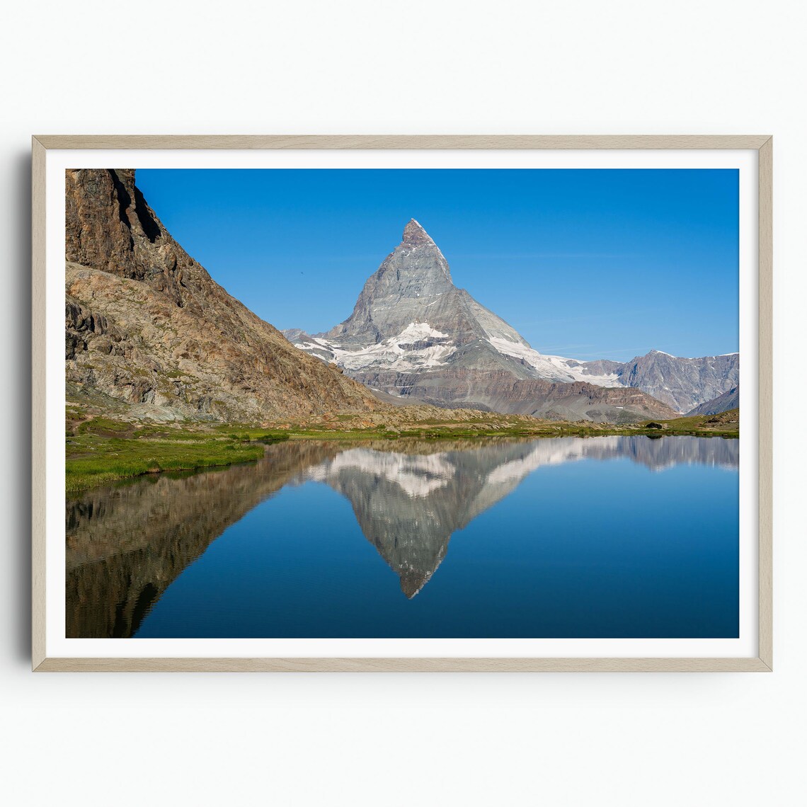 Matterhorn Mountain Print Swiss Alps Switzerland Wall Art Travel Gift Travel Poster Zermatt Print Nature Print Riffelsee Lake