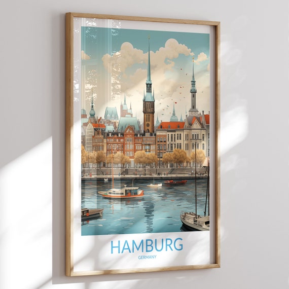 Hamburg Print Hamburg Poster Hamburg Wall Art Hamburg Art Print Hamburg Artwork Hamburg Travel Gift Germany