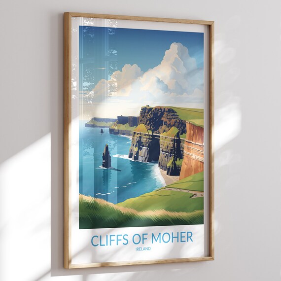 Cliffs Of Moher Print No 4 Cliffs Of Moher Poster Cliffs Of Moher Wall Art Cliffs Of Moher Artwork Traveler Gift Ireland