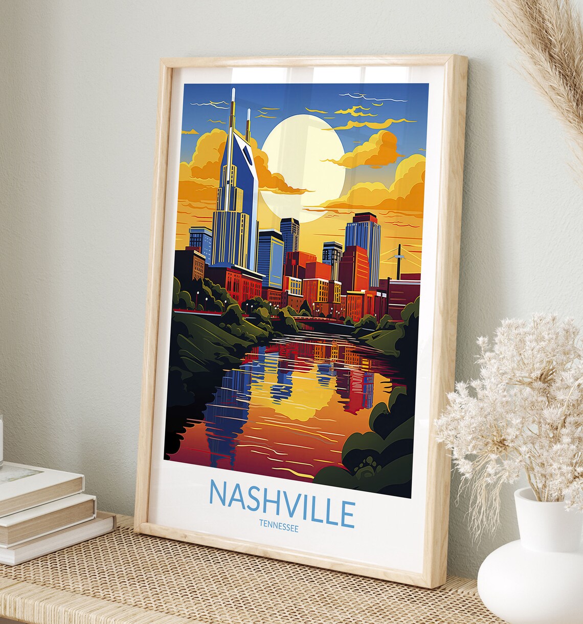 Nashville Print No 6 Nashville Poster Artwork Traveler Gift Tennessee Nashville Wall Art Nashville Art Print Home Decor