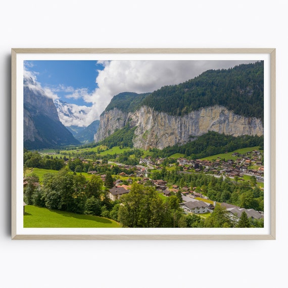Lauterbrunnen Colorful Poster Print Lauterbrunnen Photo Wall Art Lauterbrunnen Decor Travel Print Interlaken Wengen Waterfalls