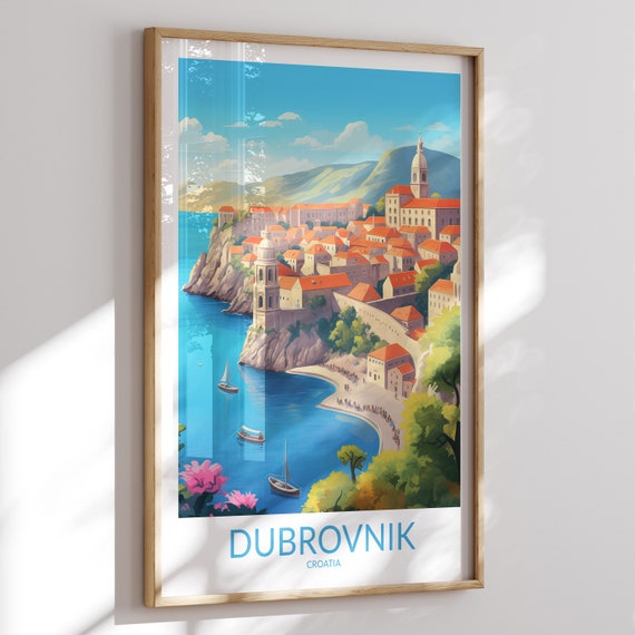 Dubrovnik Print No 4 Dubrovnik Poster Dubrovnik Wall Art Dubrovnik Art Print Dubrovnik Artwork Dubrovnik Travel Gift Croatia