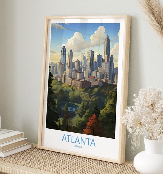 Atlanta Travel Print No 2 Atlanta Poster Atlanta Wall Art Atlanta Art Print Atlanta Artwork Atlanta Travel Gift Georgia