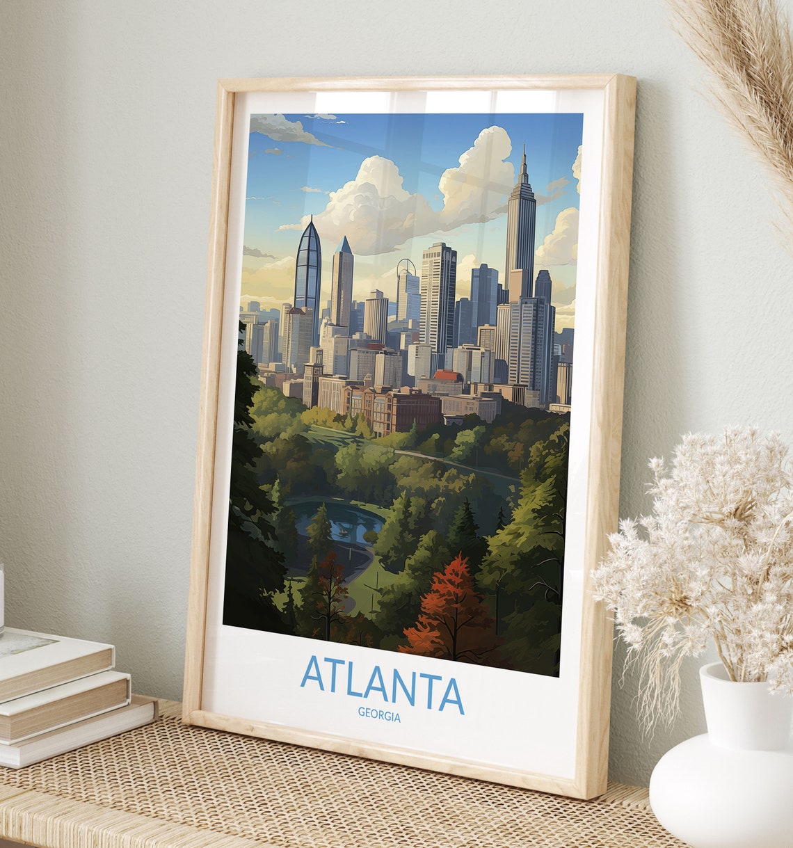 Atlanta Travel Print No 2 Atlanta Poster Atlanta Wall Art Atlanta Art Print Atlanta Artwork Atlanta Travel Gift Georgia