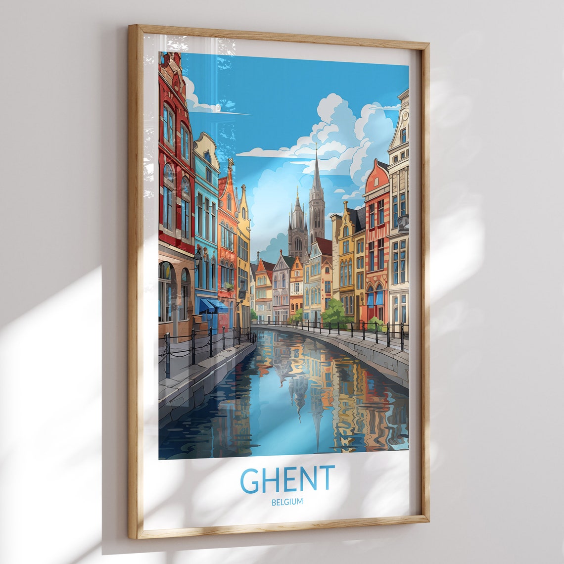 Ghent Print No 5 Ghent Poster Ghent Wall Art Ghent Art Print Ghent Artwork Ghent Travel Gift Belgium Print Belgium Poster Wall Decor