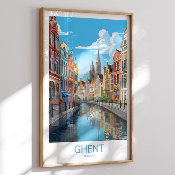 Ghent Print No 5 Ghent Poster Ghent Wall Art Ghent Art Print Ghent Artwork Ghent Travel Gift Belgium Print Belgium Poster Wall Decor