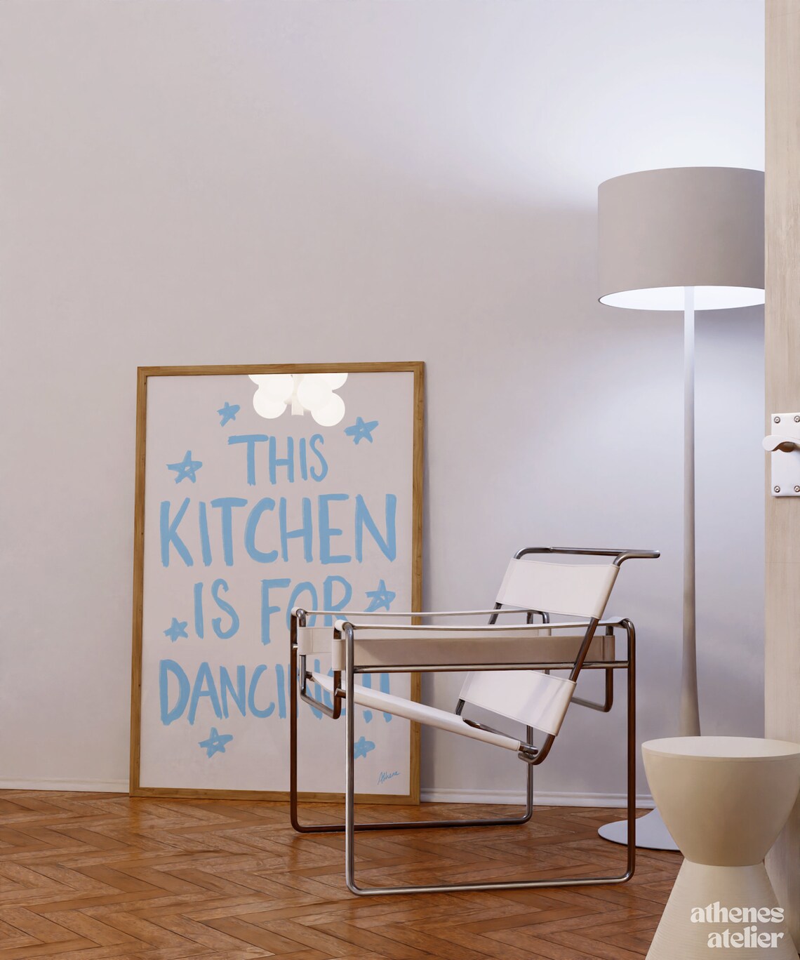 This Kitchen Is For Dancing, Scandi Quote Poster - Image 2