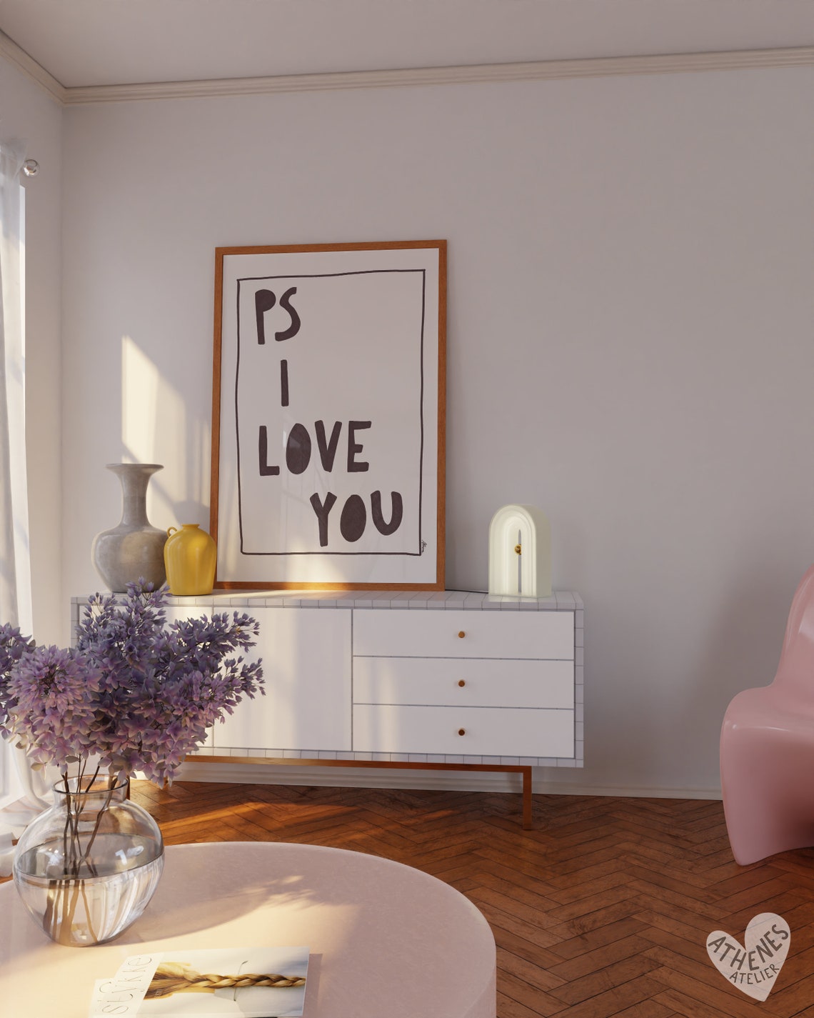 Ps I Love You Romantic Wall Art Print