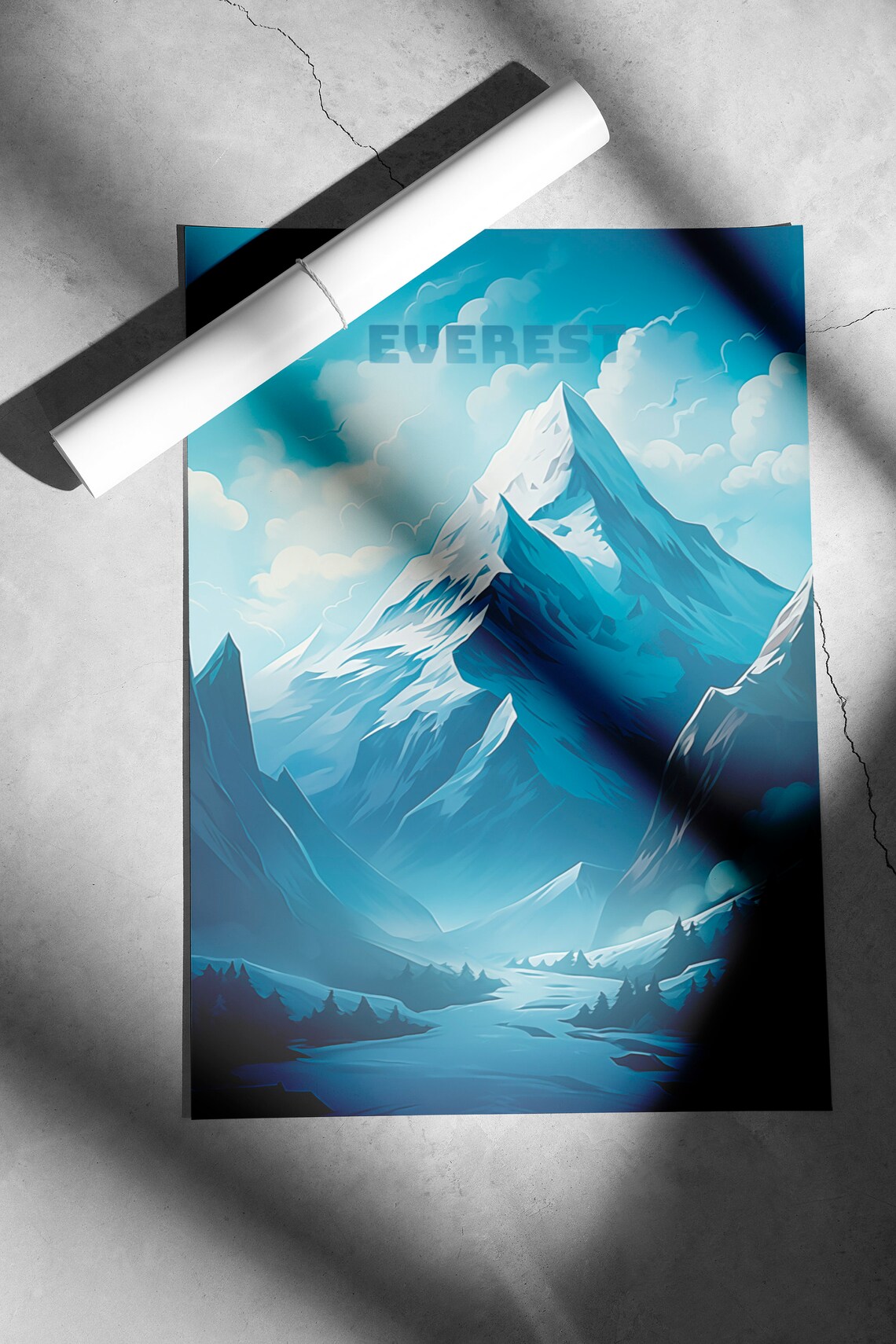 Mount Everest Snowy Peak Glacier Valley Vintage Travel Poster - Image 2