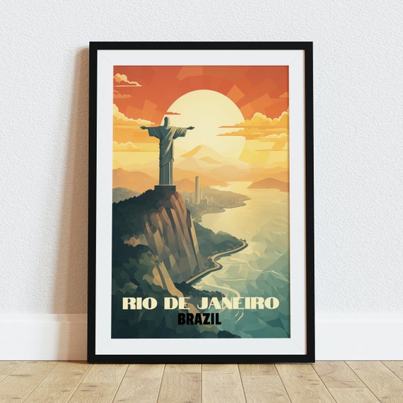 Rio De Janeiro Travel Poster Wall Art Print Brazil Poster Home Decor Brazil Brazil Wall Art Gift For Travelers