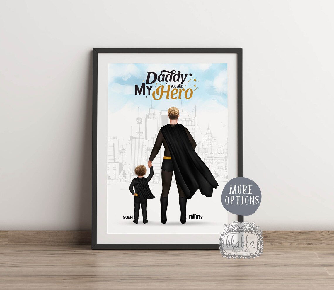 My Dad Is My Hero, Father's Day Wall Art Print - Image 2