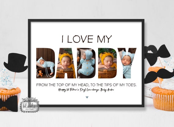Personalised 1st Fathers Day Daddy Gifts First Fathers Day Personalised Photo Gift Gifts For Dad Fathers Gift Personalised Gift Print