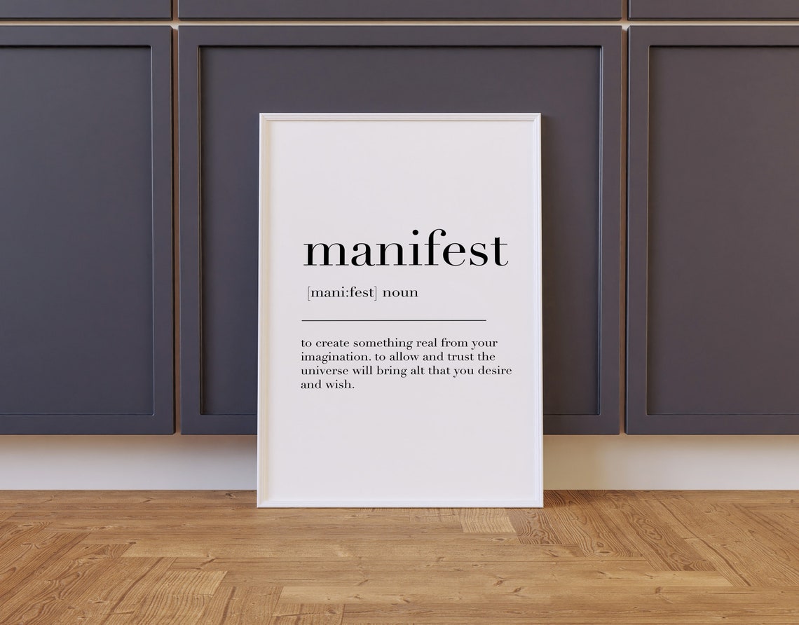 Manifest Dictionary Definition Motivational Quote Minimalist Poster - Image 2