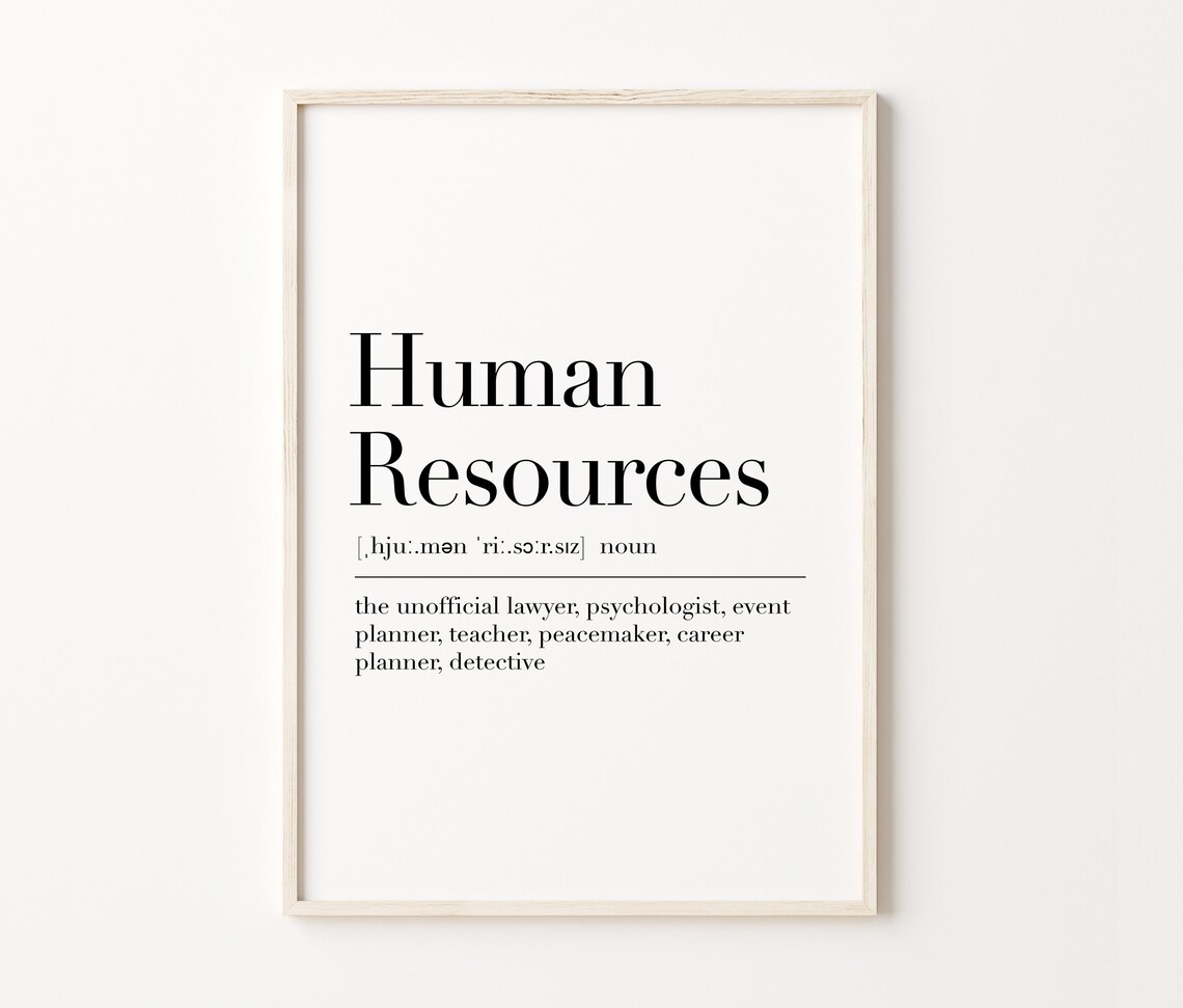 Human Resources Human Resources Print Human Resources Poster Human Resources Definition Human Resources Wall Decor - Image 3