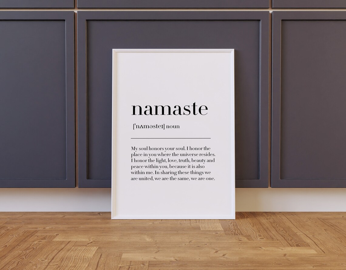 Namaste Definition Print Namaste Print Yoga Studio Decor Yoga Poster Meditation Print Namaste Art Print Yoga Print - Image 2