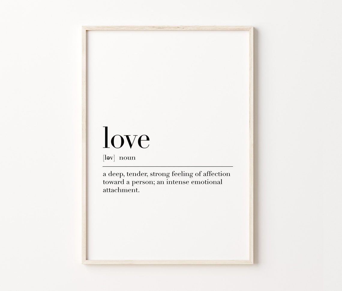 Love Dictionary Definition Romantic Quote Gift Minimalist Wall Art - Image 4