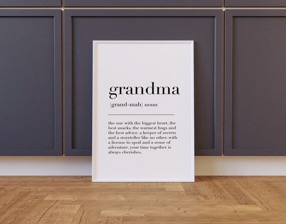 Grandma Print Grandma Definition Print Gift For Grandma Grandma Poster Mothers Day Gift Family Print Quote Print