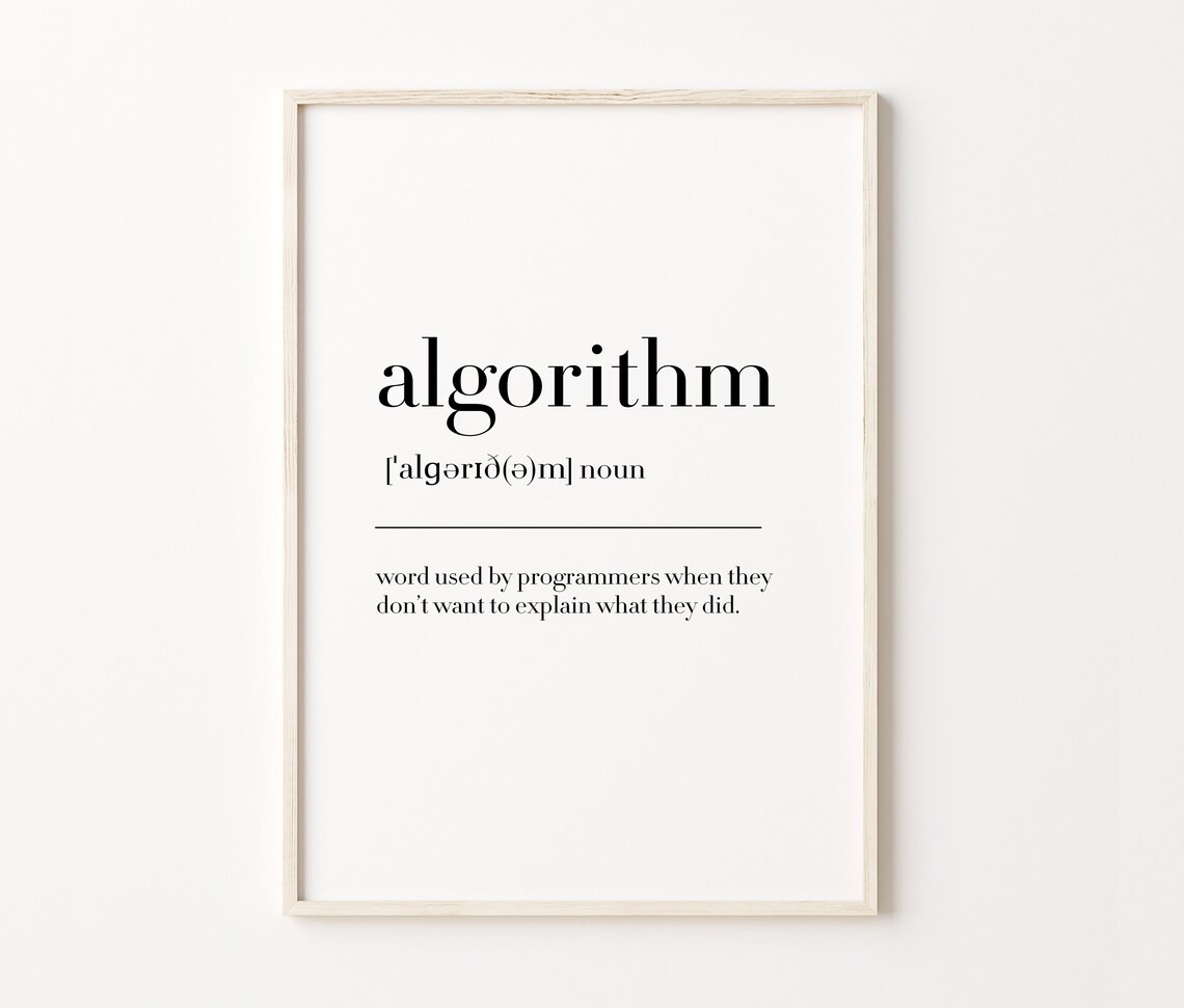 Algorithm Definition Print Algorithm Poster Programmer Gift Algorithm Sign Algorithm Quote Print Home Office Print - Image 4