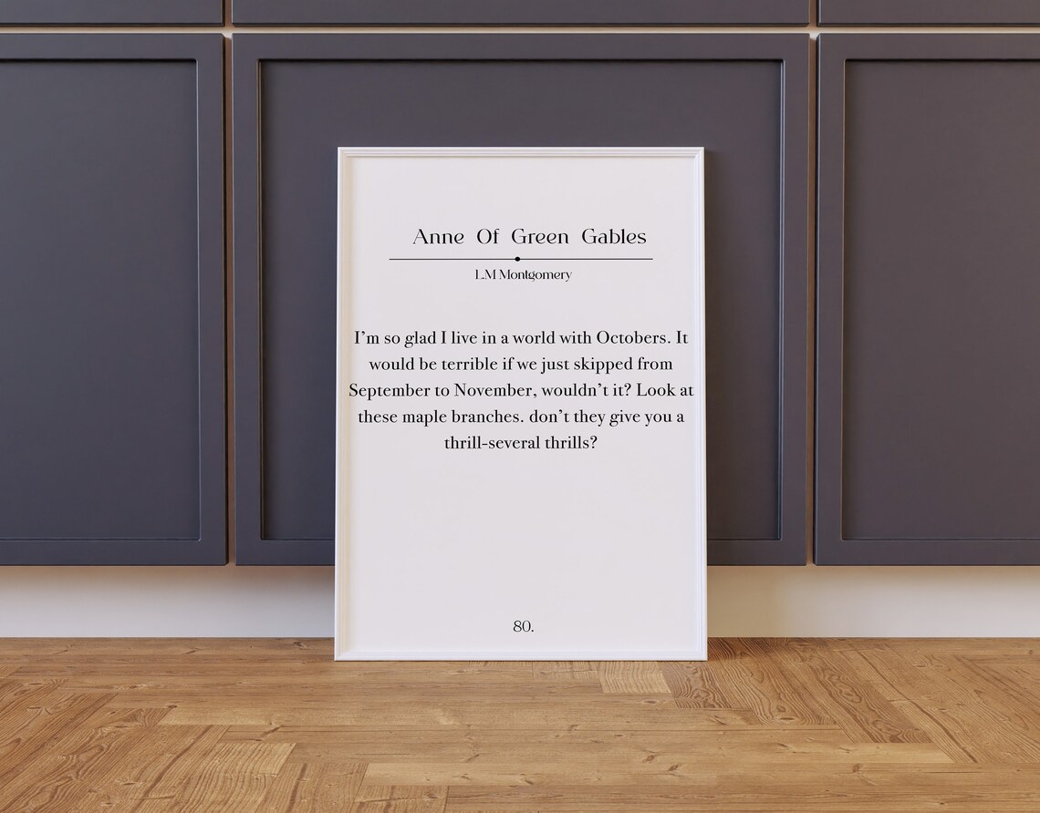 Anne Of Green Gables Book Quote Print L.M. Montgomery Literary Wall Poster - Image 2