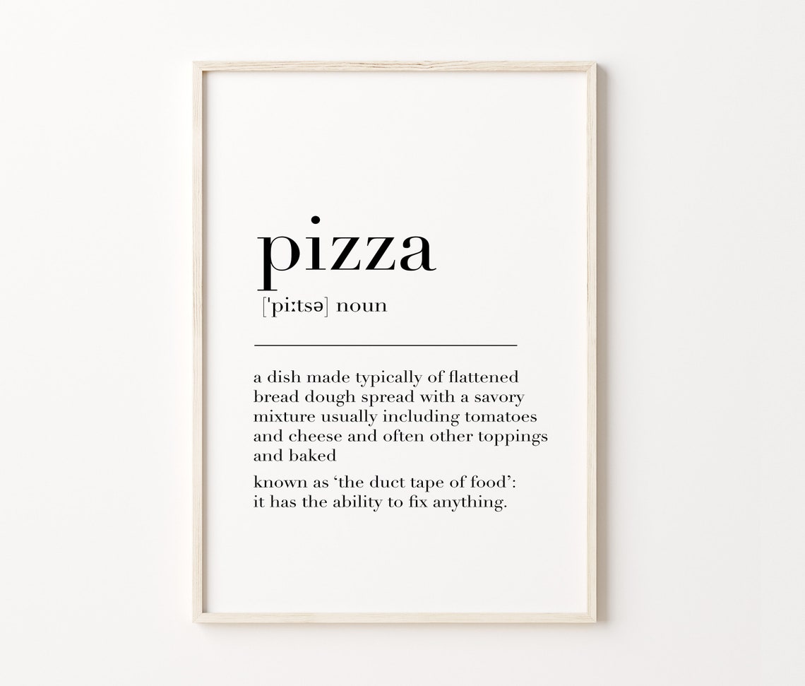 Pizza Funny Definition Dictionary Quote Poster Foodie Kitchen Wall Art - Image 3