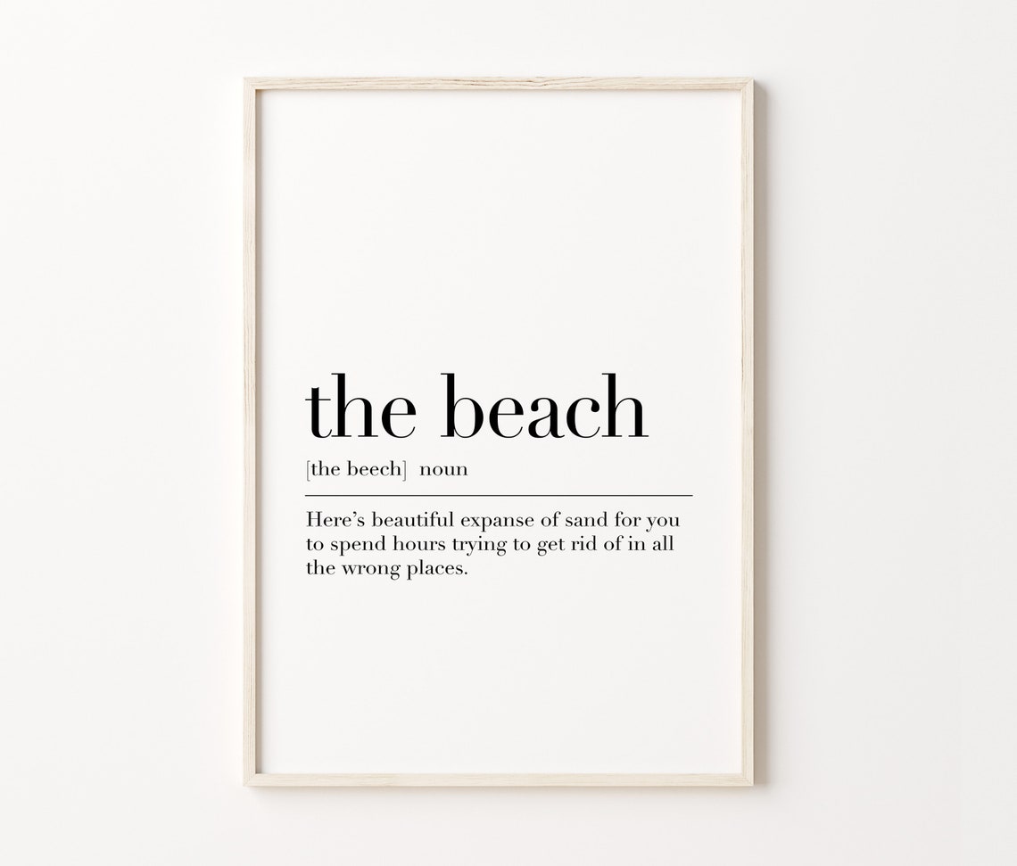 The Beach Funny Dictionary Definition Coastal Summer Quote Poster - Image 3