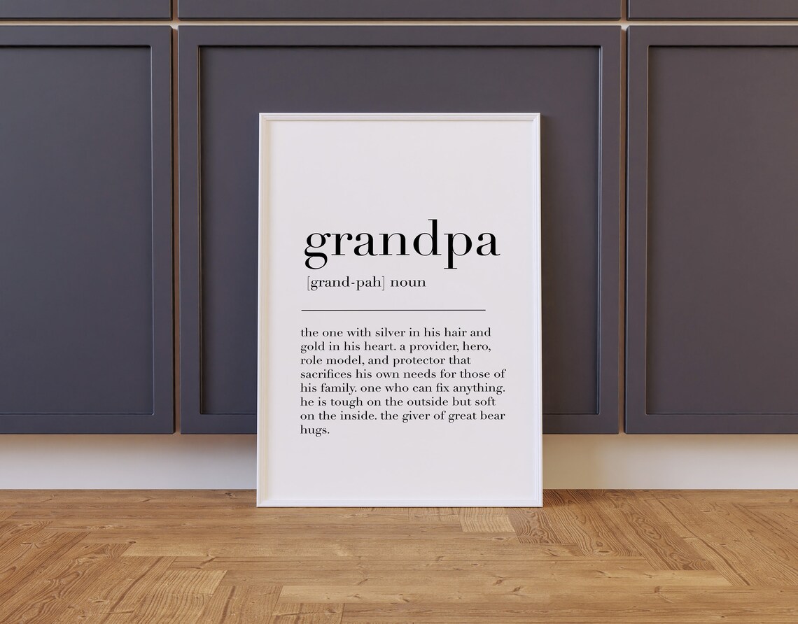 Grandpa Grandpa Print Grandpa Poster Grandpa Definition Grandpa Wall Decor Poster Gift For Grandfather Quote Print - Image 2