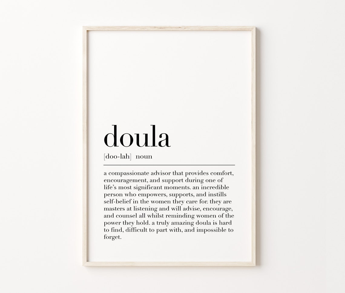 Doula Definition Dictionary Style Birth Worker Quote Wall Art Print - Image 3