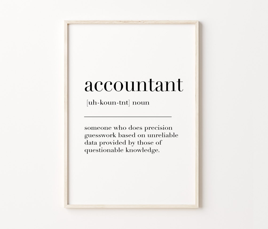 Accountant Definition Funny Dictionary Style Office Wall Art Poster - Image 4