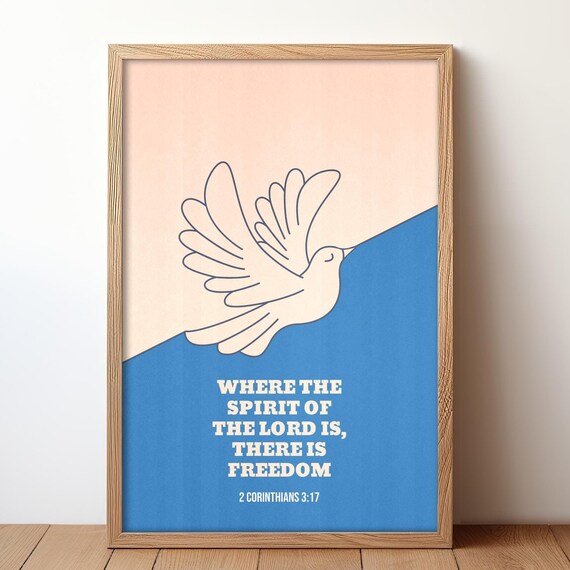 Where The Spirit Of Lord Is Poster Christian Bible Verse Art