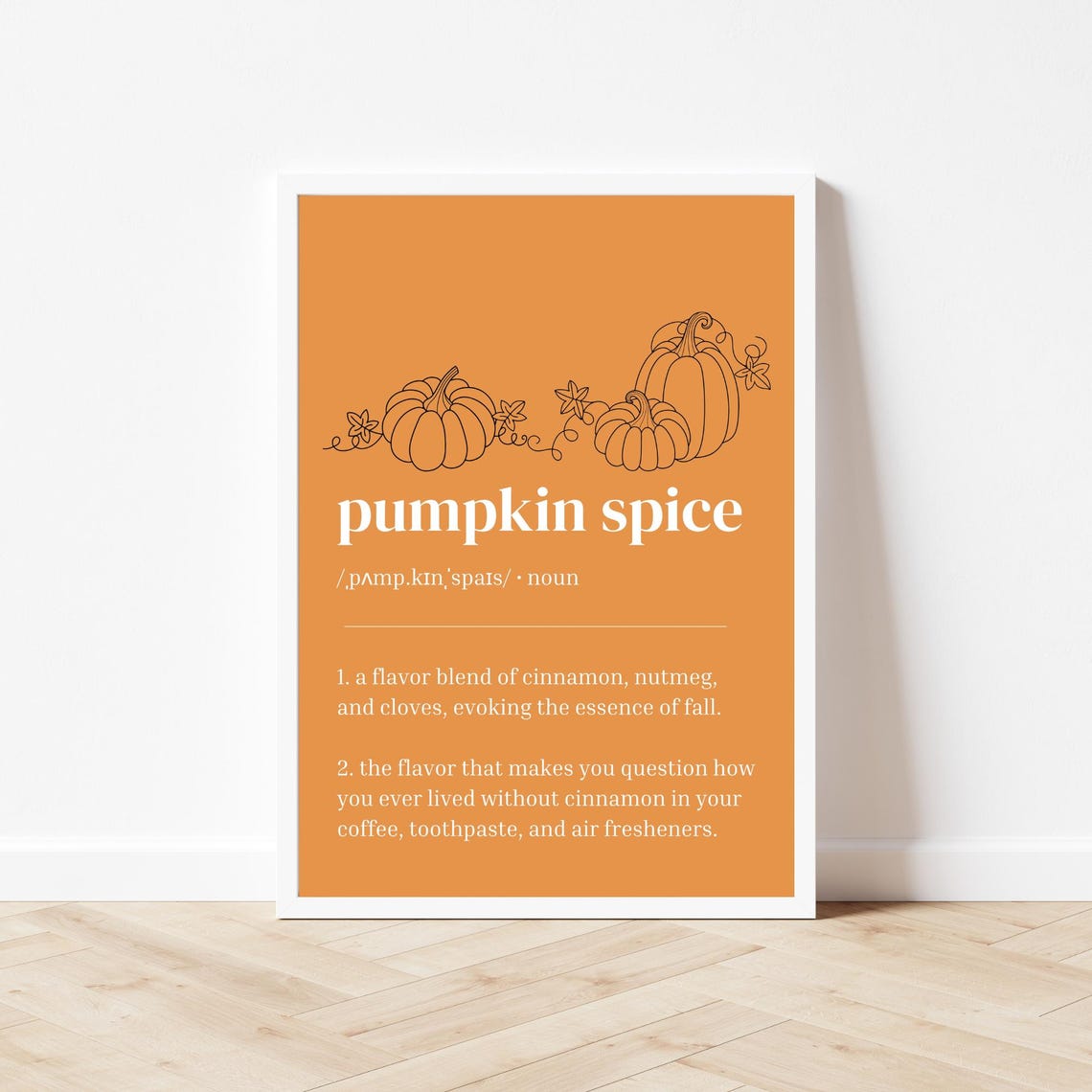 Pumpkin Spice Definition Orange Fall Flavor Dictionary Quote Poster - Image 3