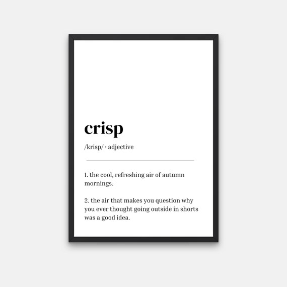 Crisp Definition Minimalist Autumn Air Funny Dictionary Quote Poster