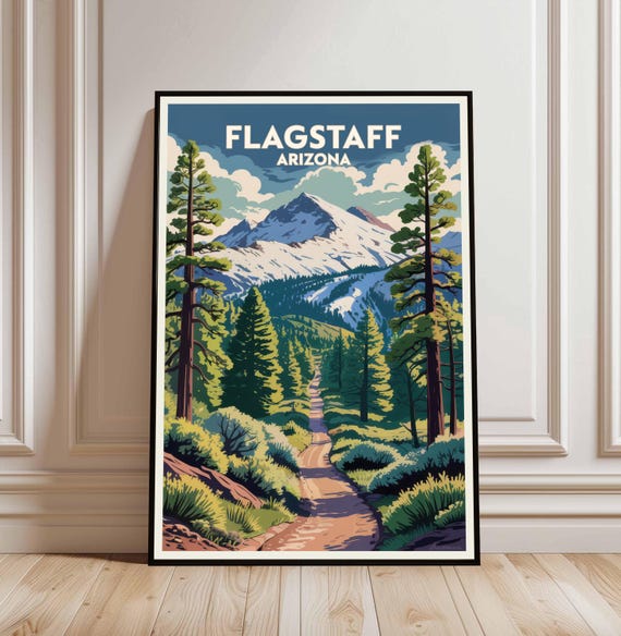 Flagstaff Arizona Poster Mountain Landscape Art Print