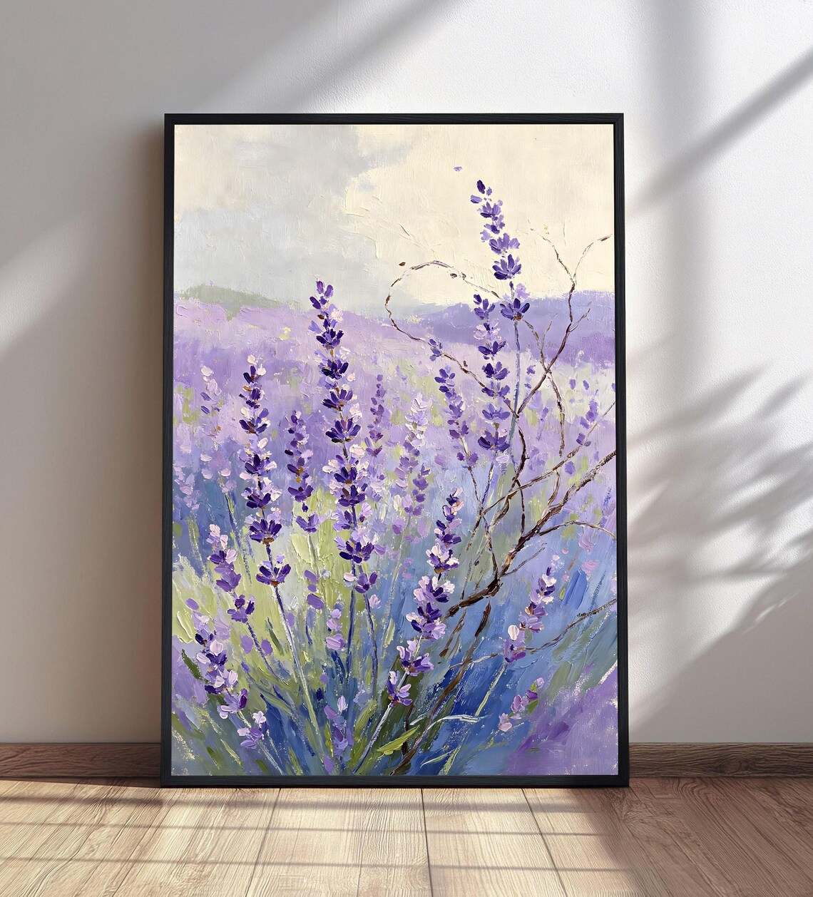 Impressionist Lavender Field Painting Purple Floral Landscape Poster