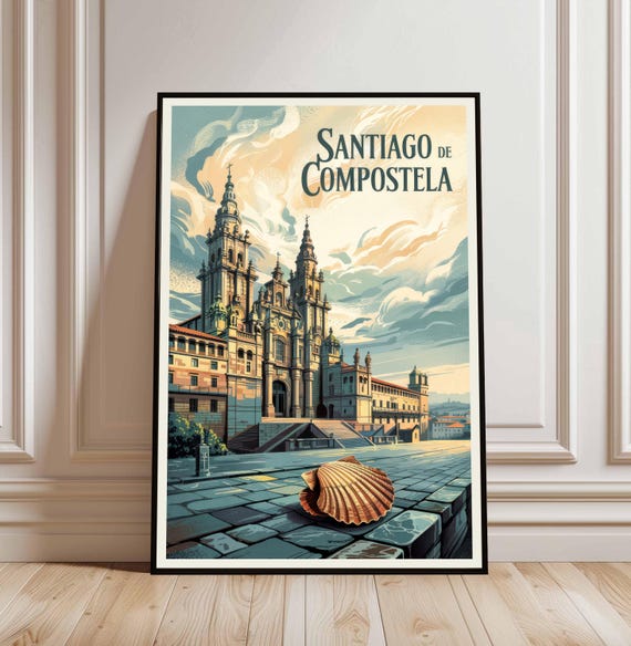 Santiago De Compostela Poster Wall Art Print
