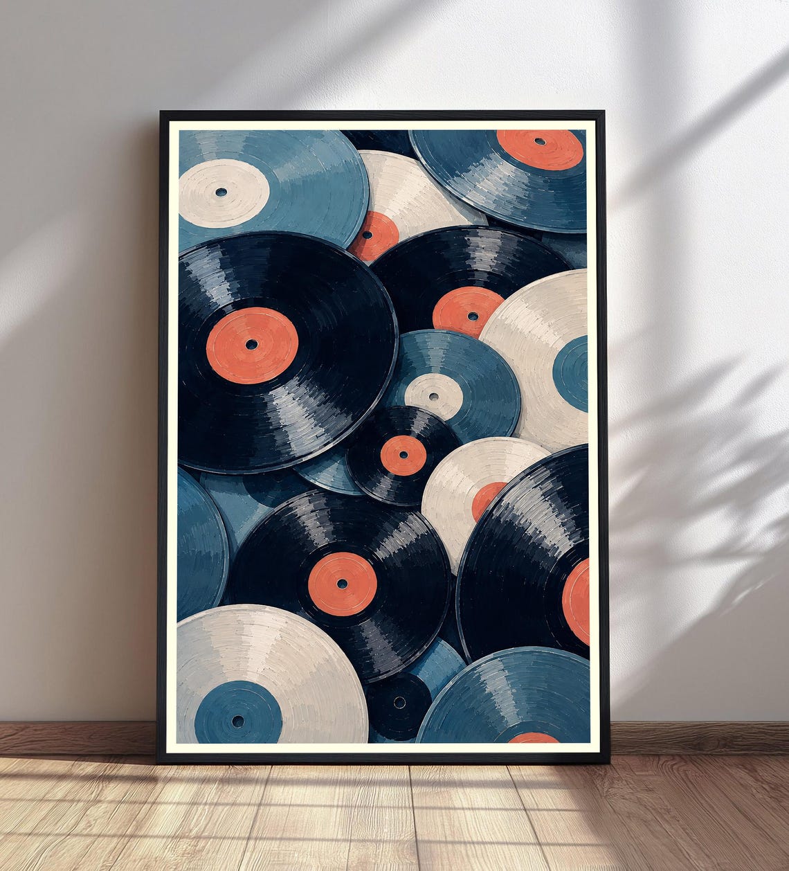 Abstract Vinyl Record Print Music Wall Art Player Decor Retro Poster