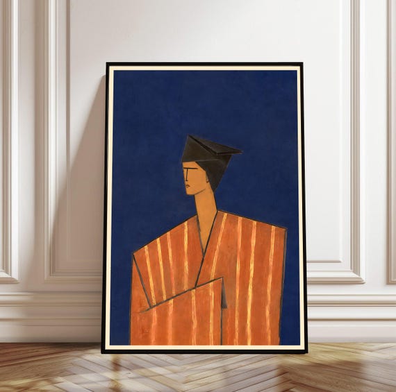 Cubist Abstract Art Print Geometric Portrait Wall Modern Painting Digital Download