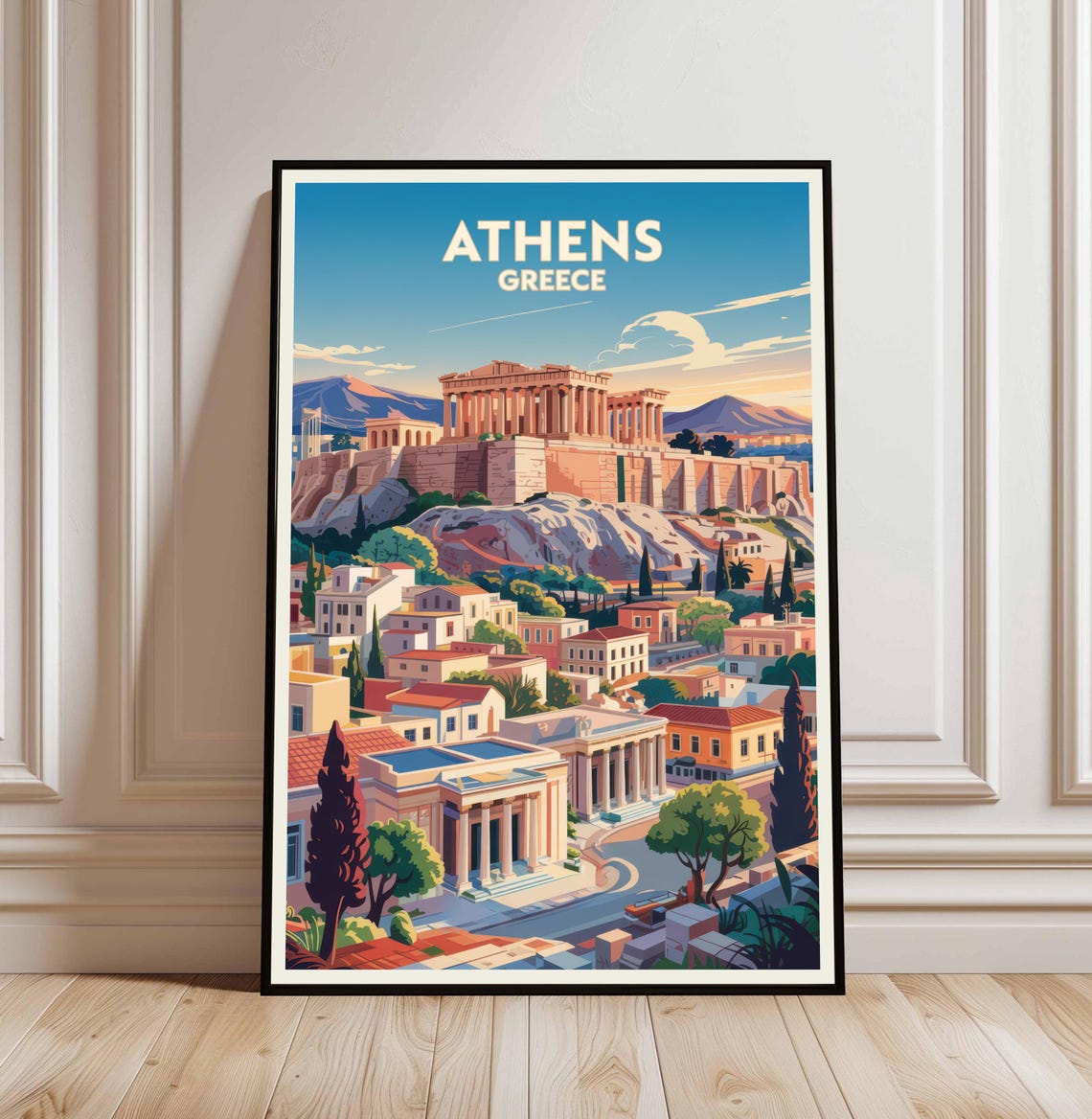 Athens Poster Print Greece Wall Art The And Travel Memory Cityscape Decor