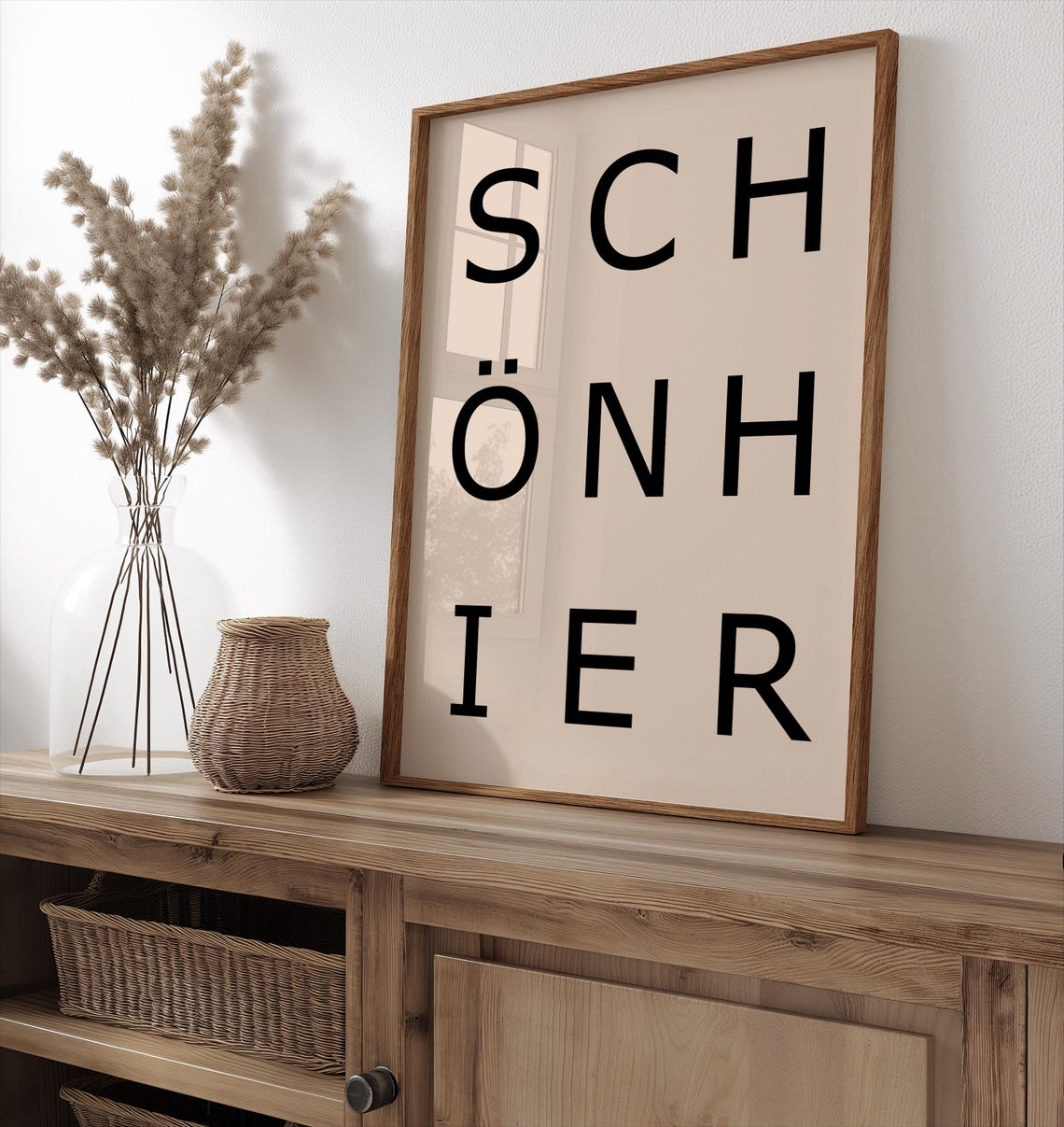 Schön Hier Beige Background Typography Home Welcome Wall Art - Image 3