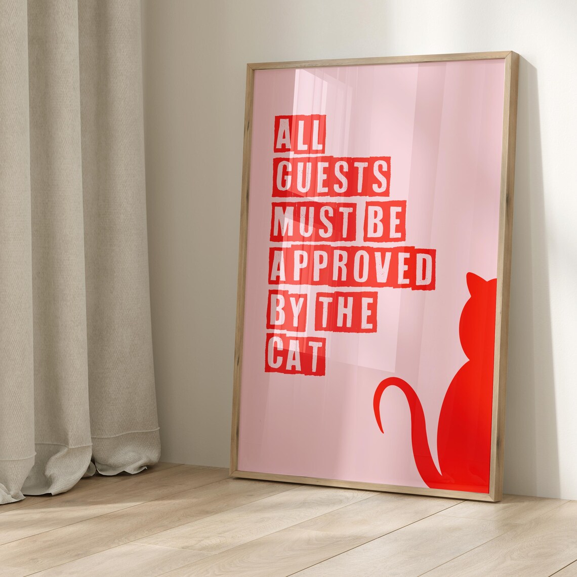 Cat Meow Sw Minimalist Heart Decor Poster Print - Image 3