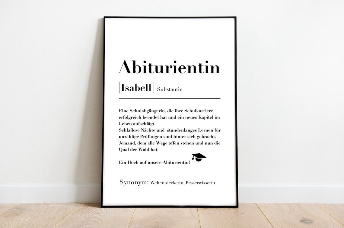 Personalized High School Graduate Definition Art Print