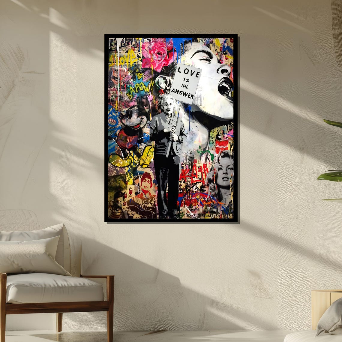 Love Is the Answer Graffiti Collage Pop Art Statement Poster - Image 5