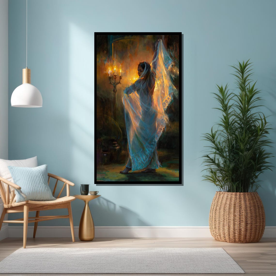 Elegant Flamenco Dancer Candlelight Spanish Gown Painting Art Poster - Image 6