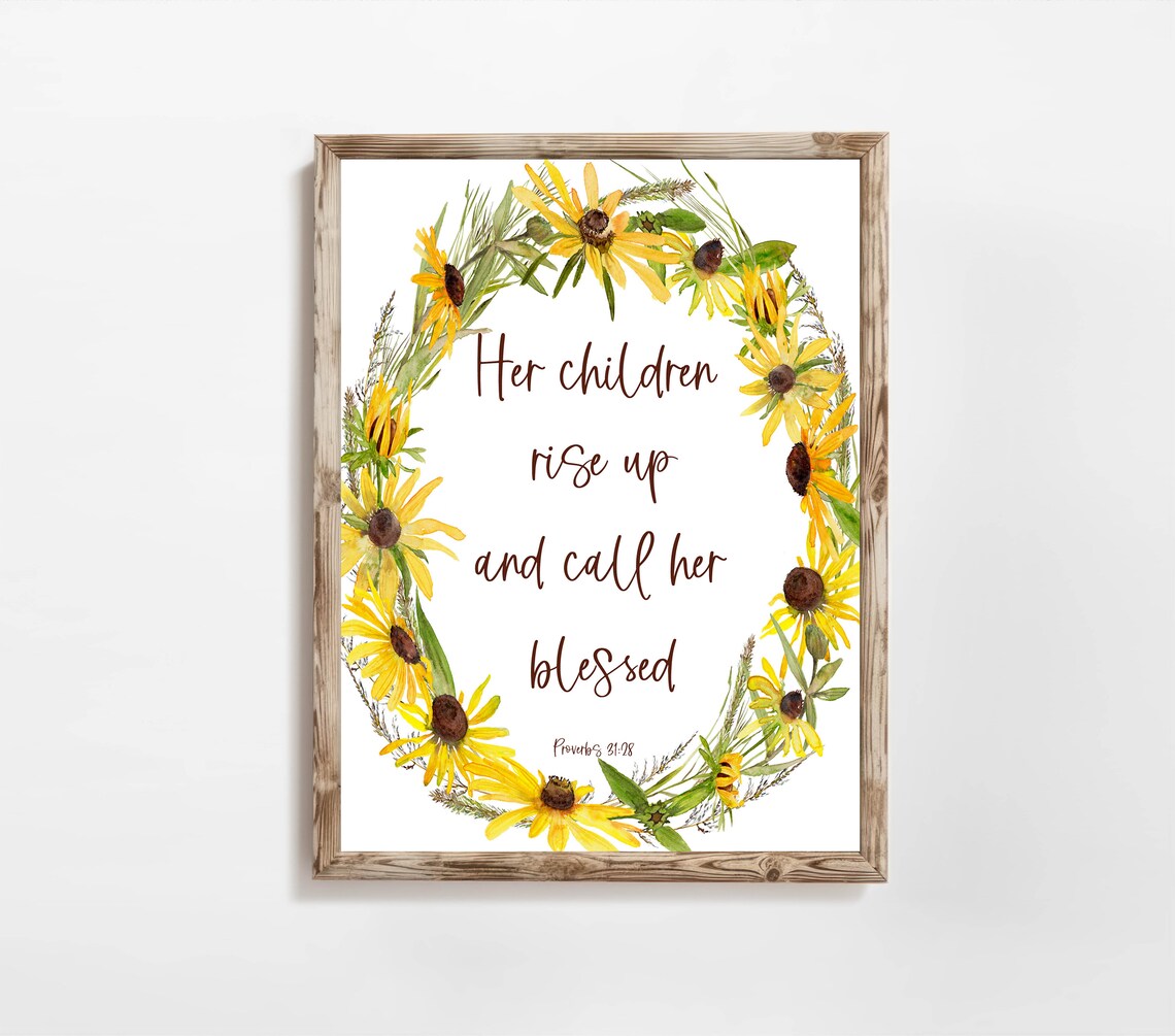 Her Children Rise Up And Call Her Blessed Mothers Day Poster - Image 4