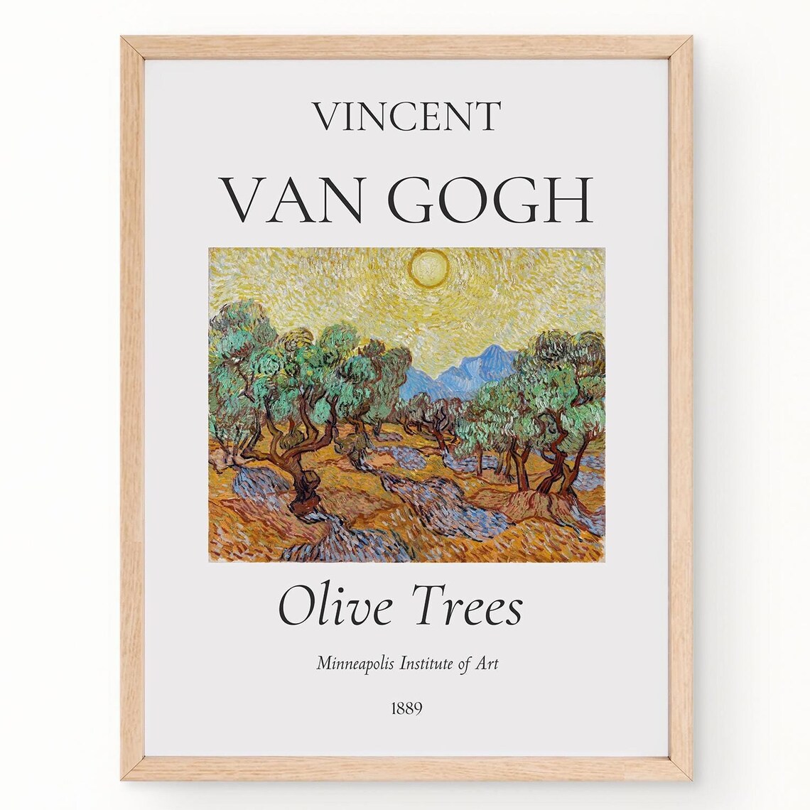 Van Gogh Art Print Olive Trees Van Gogh Exhibition Poster Van Gogh Painting Nature Landscape Art Trees Wall Art Museum Poster